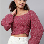 Floral Georgette Fitted Crop Top