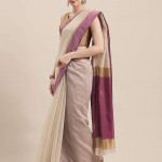 Women's Cotton Striped Woven Traditional Saree With Blouse Piece