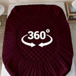 Maroon Solid Waterproof King Size Mattress Protector