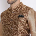 Men Multicoloured Self Design Kurta with Harem Pants