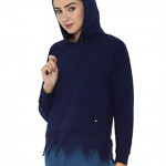 Womens Hooded Neck Solid Sweatshirt