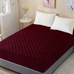 Maroon Solid Waterproof King Size Mattress Protector