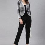 Checked Single Breasted Blazer