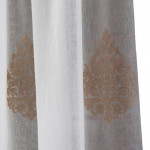 White & Beige Ethnic Motifs Sheer Door Curtain