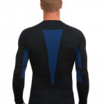 Men Black & Blue Printed Ski Thermal Top