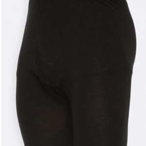 Men Black Solid Thermal Bottoms