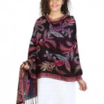 Knitted Shawl with Woven Motifs