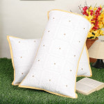 Set Of 2 White Pure Cotton Pillow Covers